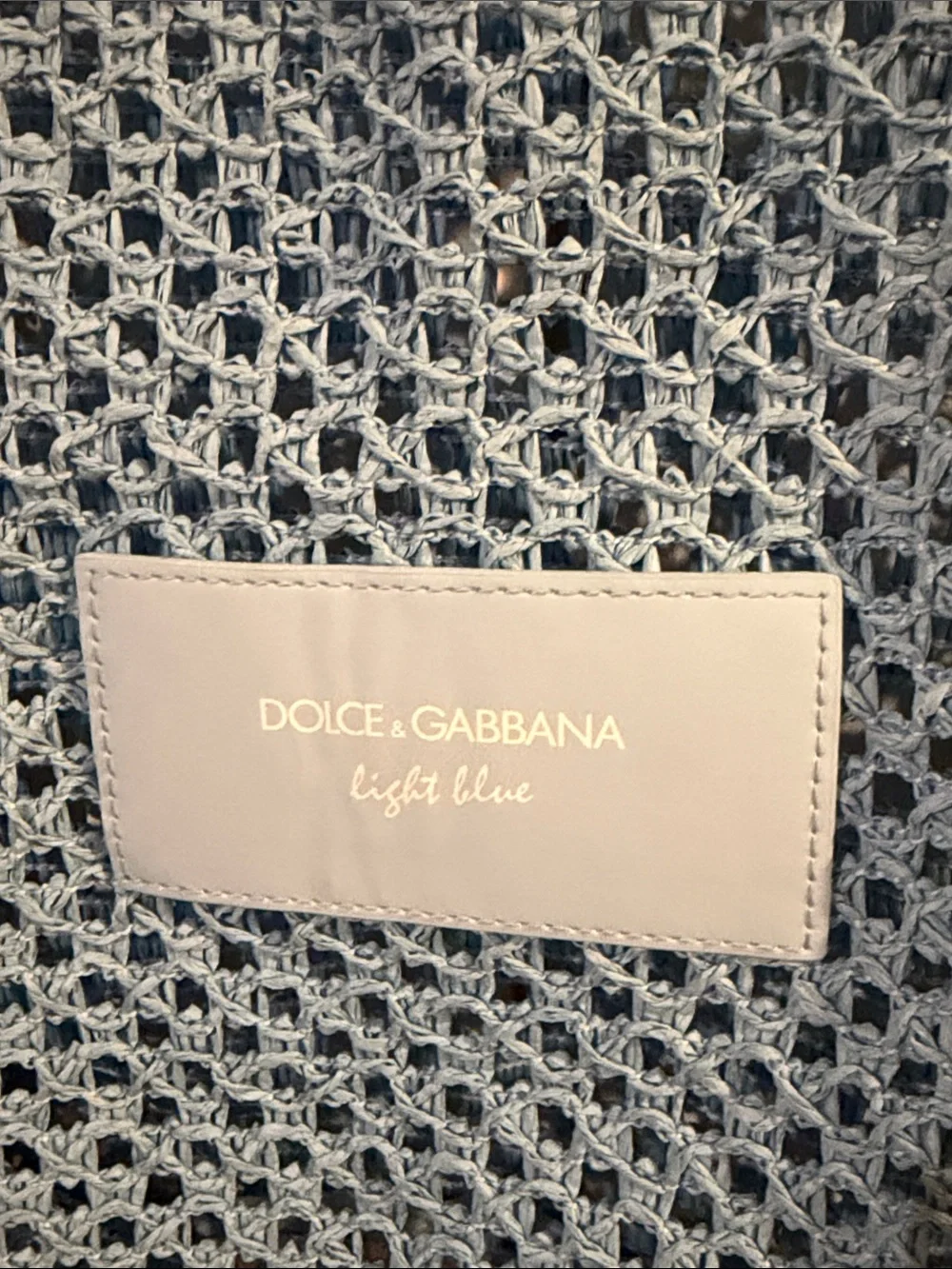 Dolce & Gabbana Light Blue Knit Tote Bag